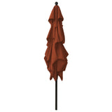 Vidaxl Parasol a 3 strati con polo in alluminio 2,5x2,5 m Terracotta luminoso