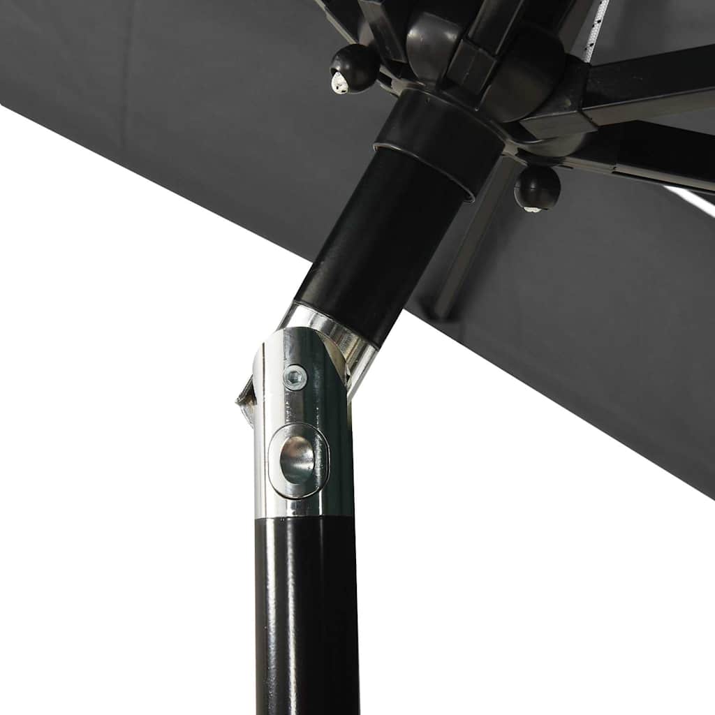 Vidaxl parasol 3-laags met aluminium paal 2x2 m antracietkleurig