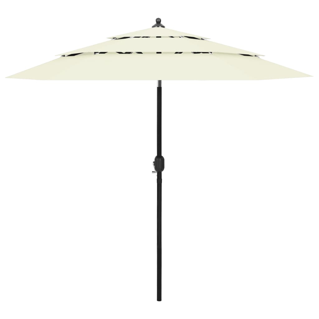 Vidaxl Parasol 3-lags med aluminiumstang 2,5 m sandfarget