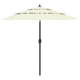 Vidaxl Parasol 3-lags med aluminiumstang 2,5 m sandfarget