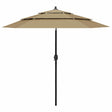 Vidaxl parasol 3-laags met aluminium paal 2,5 m taupe