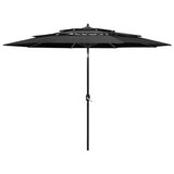 Vidaxl parasol 3-laags met aluminium paal 3 m antracietkleurig