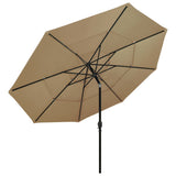 Vidaxl Parasol 3 capas con poste de aluminio 3.5 m taupe