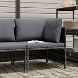 Vidaxl hoekbank sectioneel met kussens poly rattan grijs