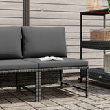 Vidaxl middenbank sectioneel met kussens poly rattan grijs