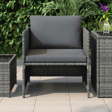 Vidaxl tuinbank met kussens poly rattan grijs