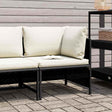 Vidaxl hoekbank sectioneel met kussens poly rattan zwart