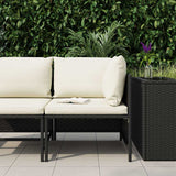 Vidaxl hoekbank sectioneel met kussens poly rattan zwart