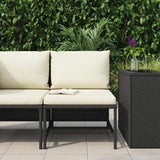 Vidaxl middenbank sectioneel met kussens poly rattan zwart