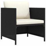 Vidaxl tuinbank met kussens poly rattan zwart