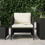 Vidaxl tuinbank met kussens poly rattan zwart