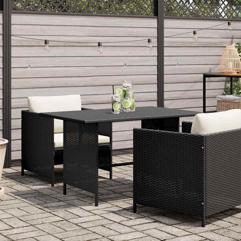 Vidaxl tuintafel 110x70x65 cm poly rattan zwart