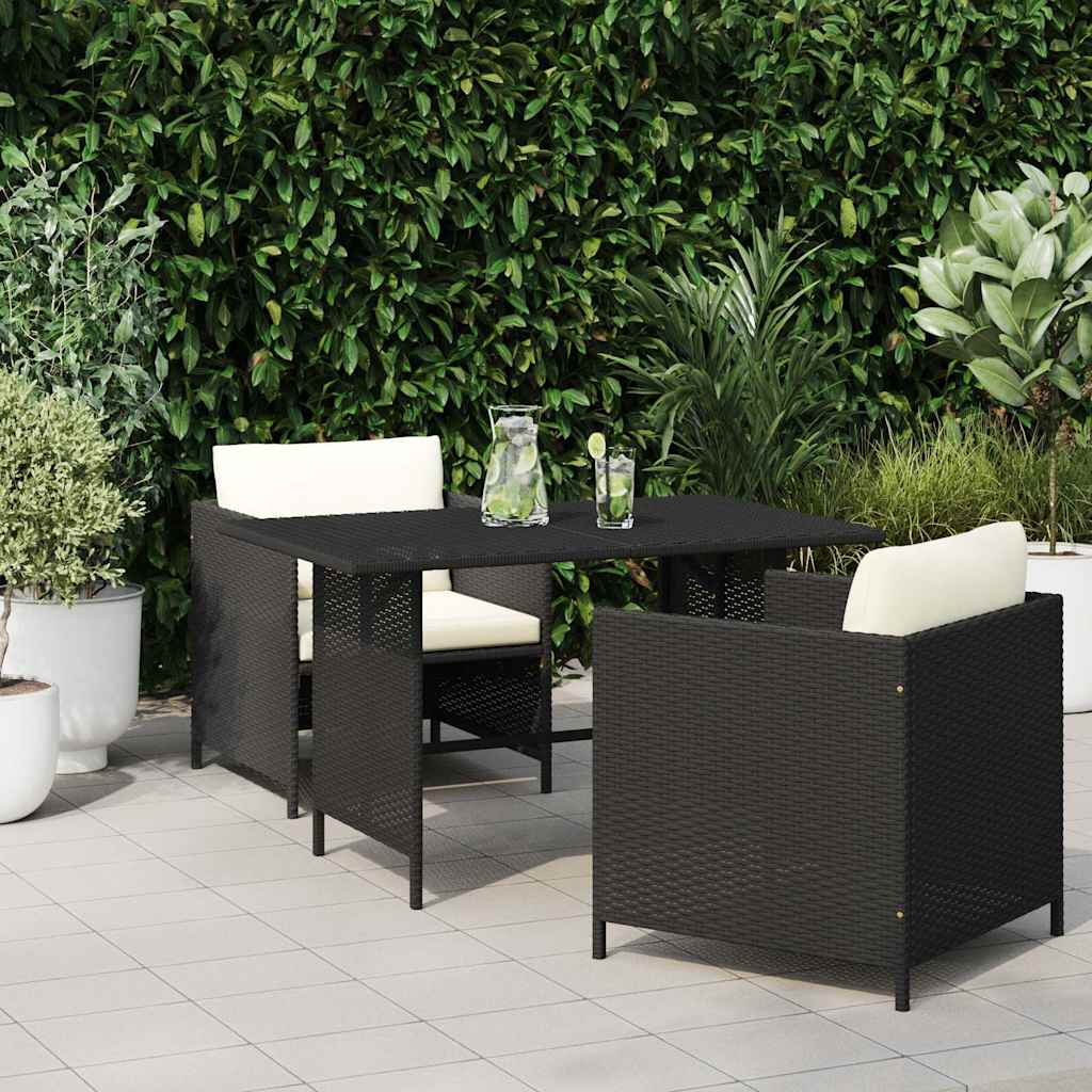 Vidaxl tuintafel 110x70x65 cm poly rattan zwart