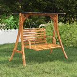 Vidaxl Rocking Frame with Anthracite Color Roof Bent Wood Teak Finish