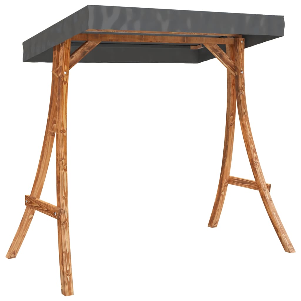 VidaXL rocking frame with anthracite color roof bent wood teak finish