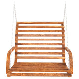 Vidaxl schommelbank 126x63x92 cm gebogen hout met teakafwerking