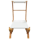 Vidaxl loungebed met luifel 100x190x134 cm massief gebogen hout crème