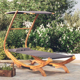 Vidaxl loungebed met luifel 100x190x134 cm gebogen hout antracietkleur