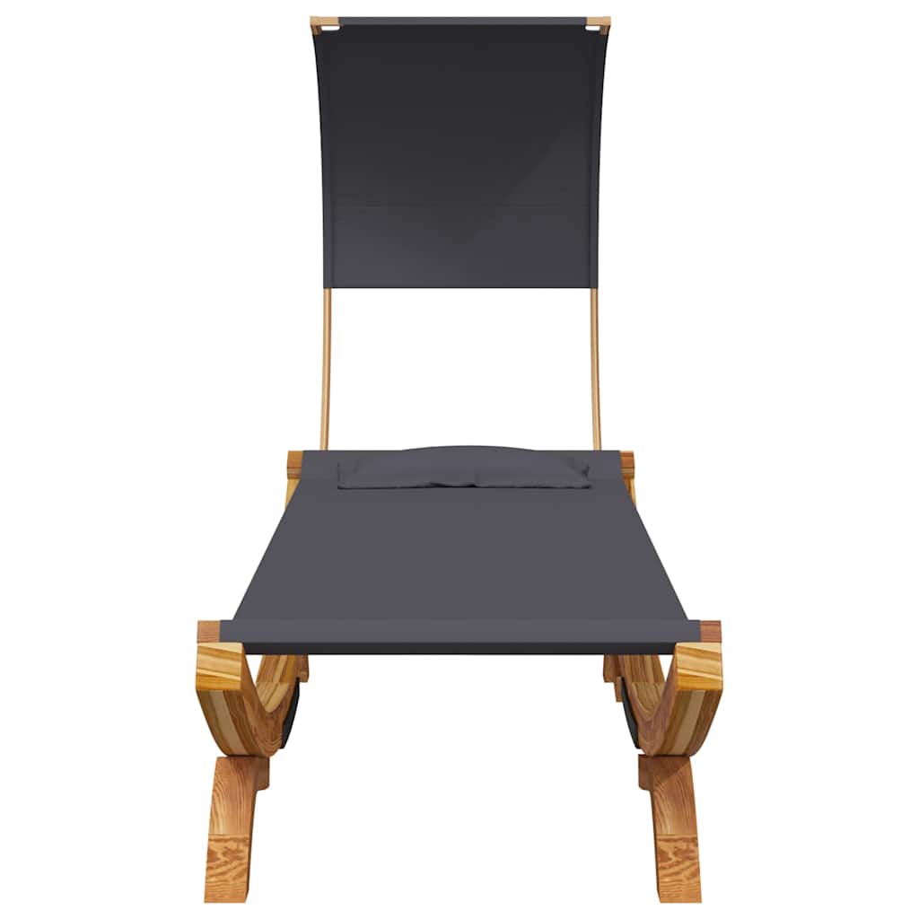 Vidaxl loungebed met luifel 100x200x126 cm gebogen hout antracietkleur