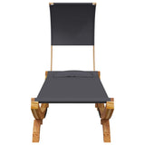 Vidaxl loungebed met luifel 100x200x126 cm gebogen hout antracietkleur