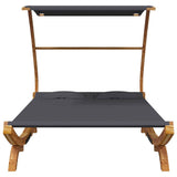 Vidaxl loungebed met luifel 165x203x138 cm gebogen hout antracietkleur