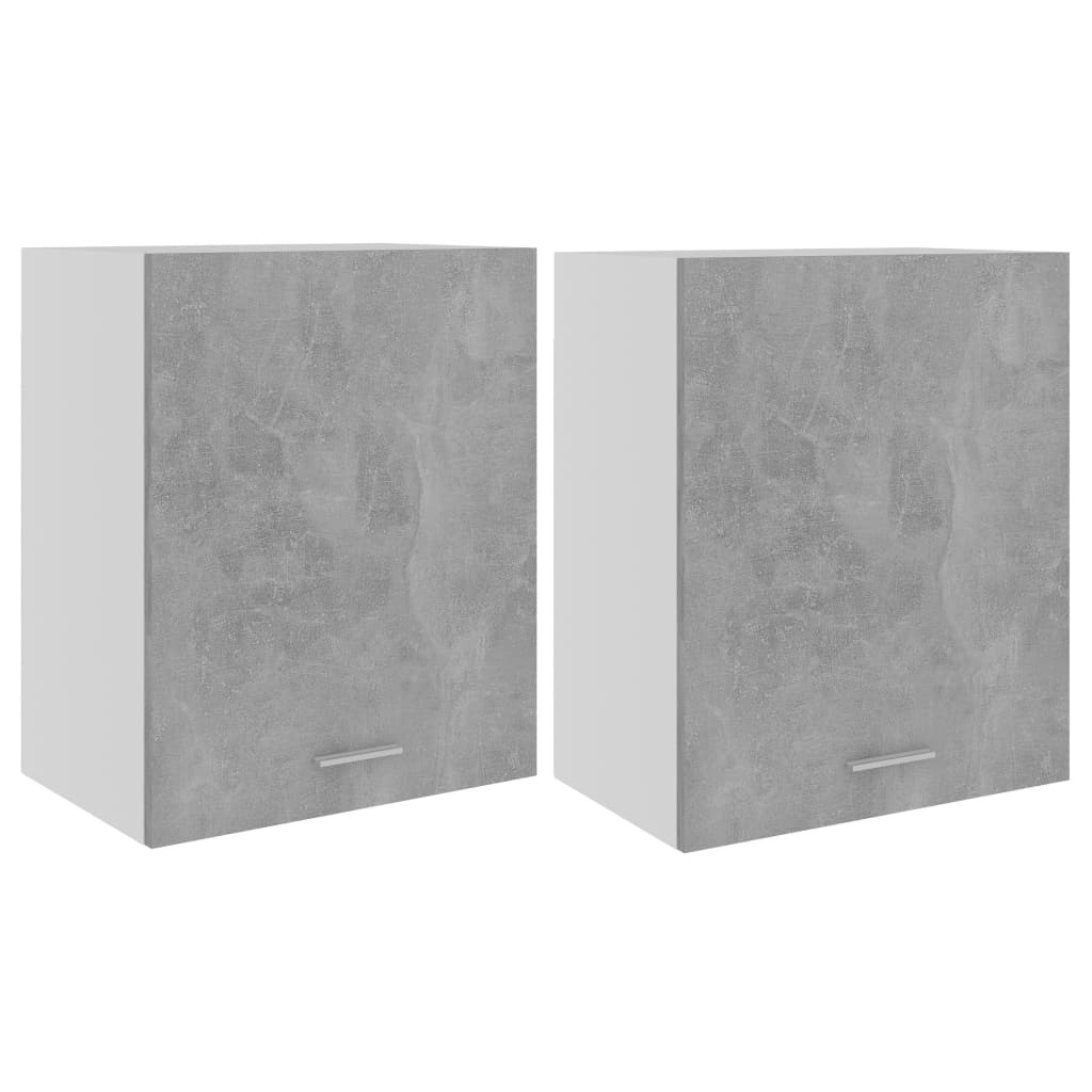 Vidaxl bovenkasten 2 st lyon 50x31x60 cm bewerkt hout betongrijs