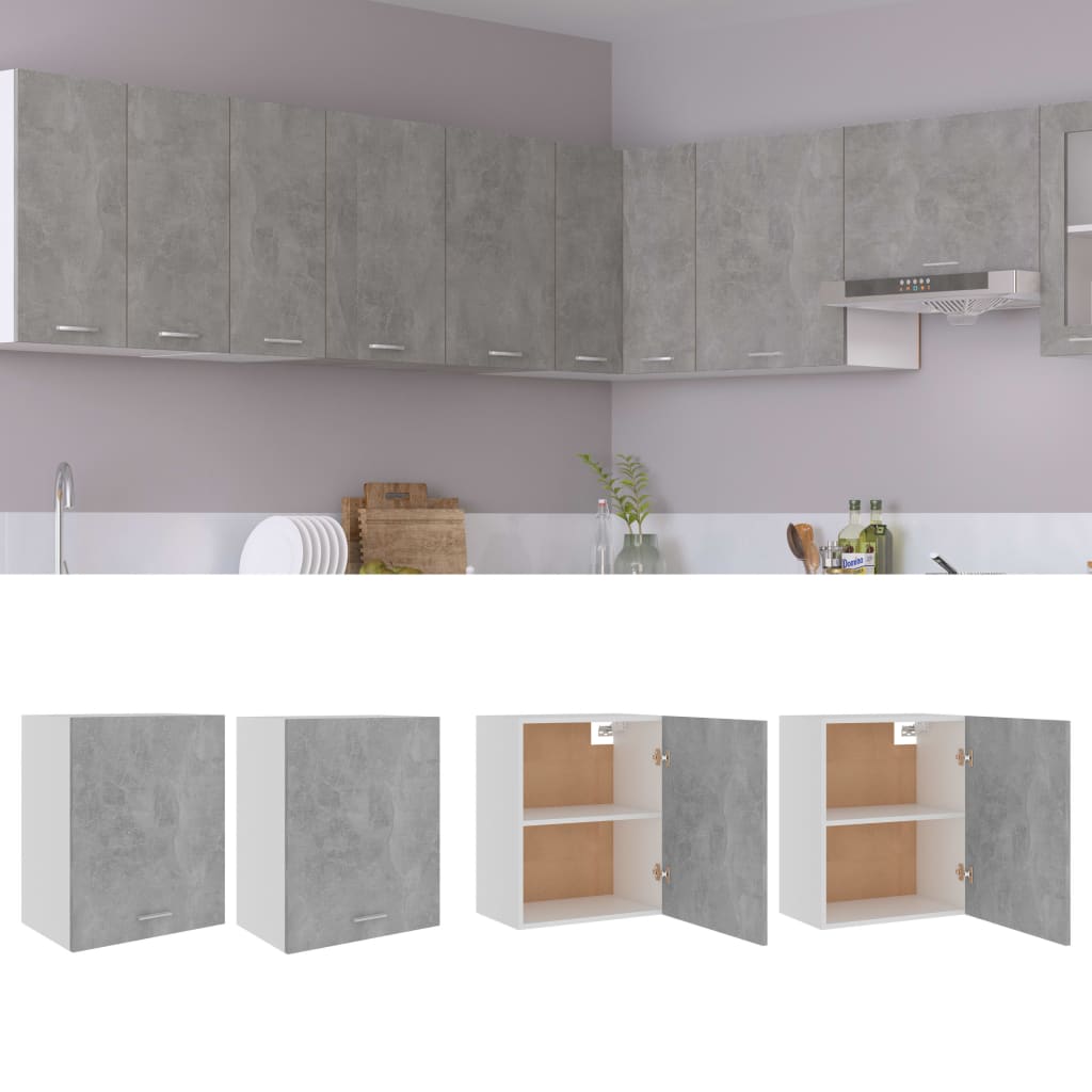 Vidaxl bovenkasten 2 st lyon 50x31x60 cm bewerkt hout betongrijs