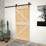 Porta scorrevole Vidaxl con pino solido da 80x210 cm per pastella