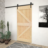 Puerta corredera de Vidaxl con masa 80x210 cm de pino sólido