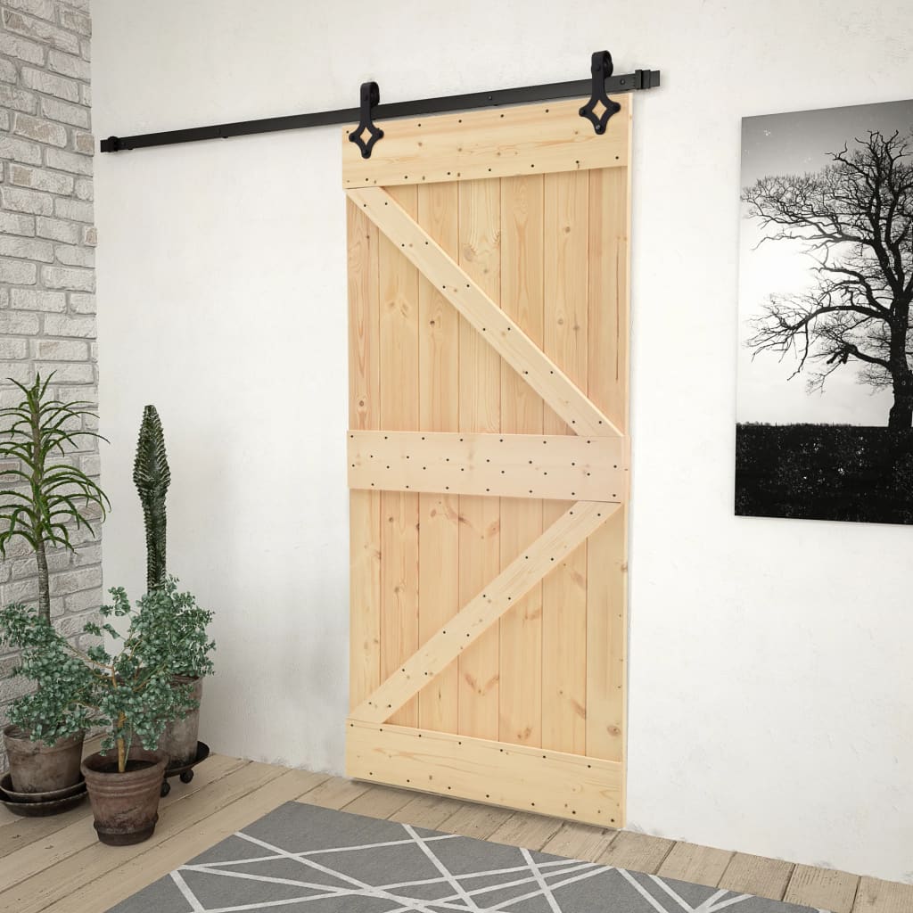 Porta scorrevole Vidaxl con pastella da 90x210 cm pino solido