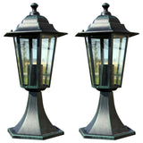 Vidaxl Garden Lamps 2 St Aluminum Dark Green Black