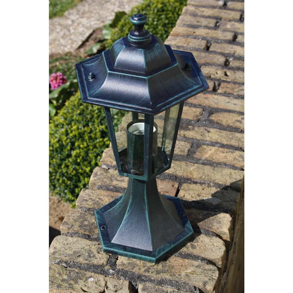 Vidaxl Garden Lamps 2 St Aluminum Dark Green Black