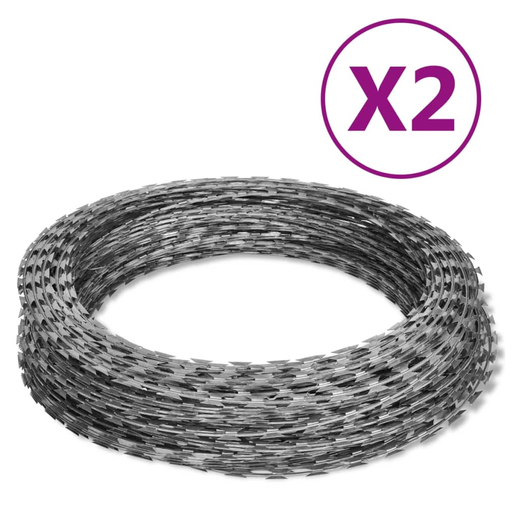 VidaXL Shaver mound wire 2 pcs 60 m galvanized steel