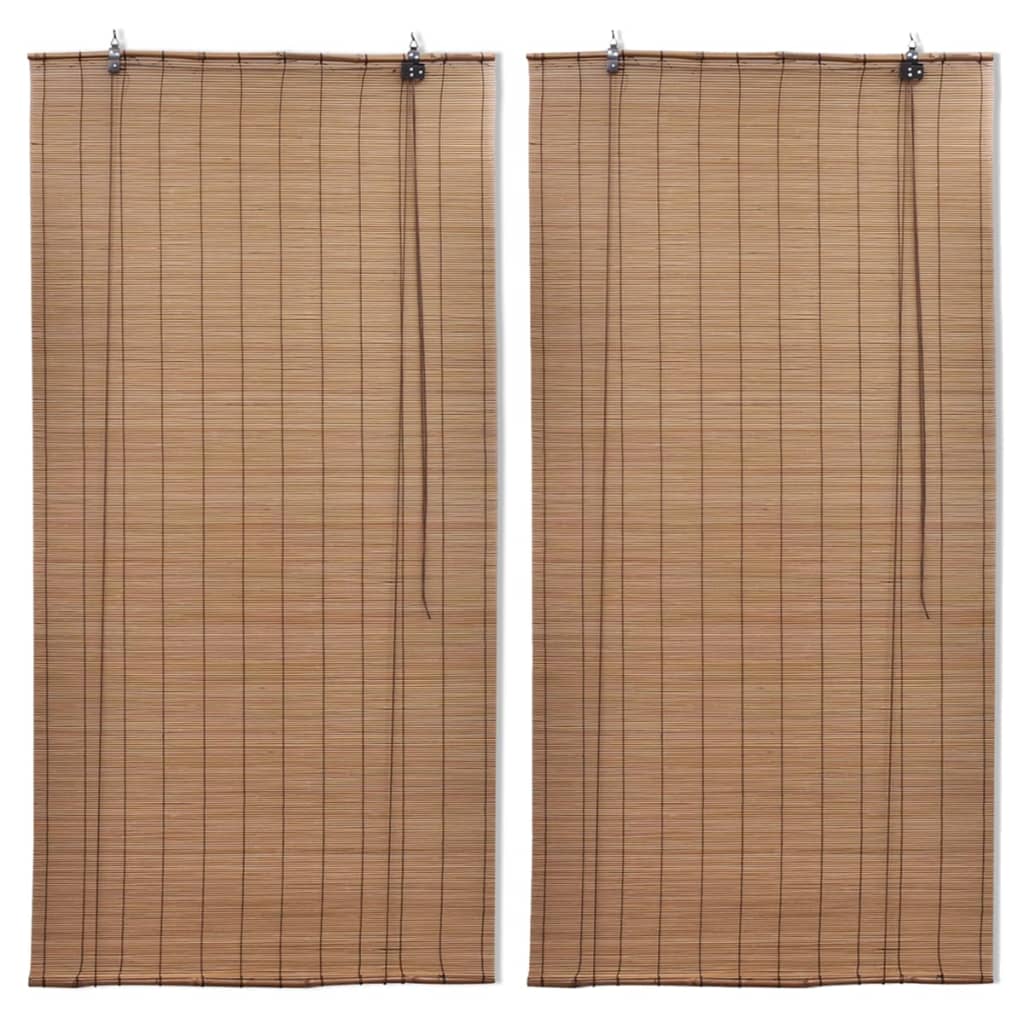 Stores à rouleaux vidaxl 2 ST 80x160 cm en brun bambou