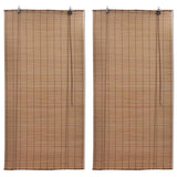 Stores à rouleaux vidaxl 2 pcs 120x220 cm en brun bambou