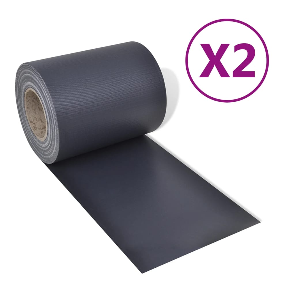 Vidaxl zasloni zasebnosti 2 St 70x0,19 M PVC temno siva