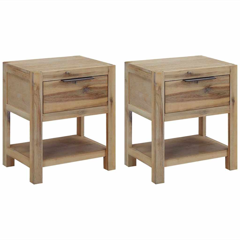 Vidaxl nachtkastjes met lades 2 st 40x30x48 cm massief acaciahout