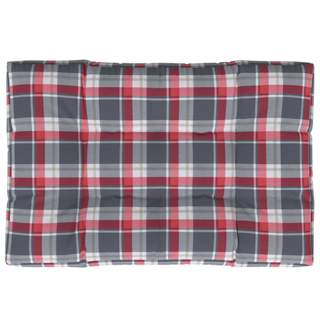 Vidaxl palletkussen 120x80x12 cm stof ruitpatroon rood