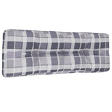VidaXL Palletkussen 120x40x12 cm stof ruitpatroon grijs