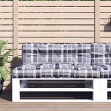 VidaXL Palletkussen 120x40x12 cm stof ruitpatroon grijs