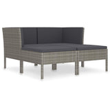 Vidaxl 4-delige loungeset met kussens poly rattan grijs
