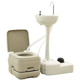 Vidaxl Camping Toilettes Washbasin Set 10 + 10 et 20 L Gray