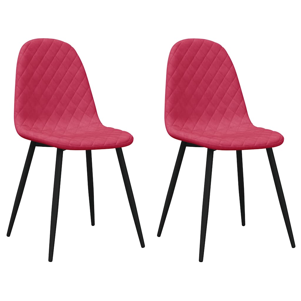 Vidaxl eetkamerstoelen 2 st fluweel wijnrood