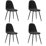 Vidaxl eetkamerstoelen 4 st fluweel zwart