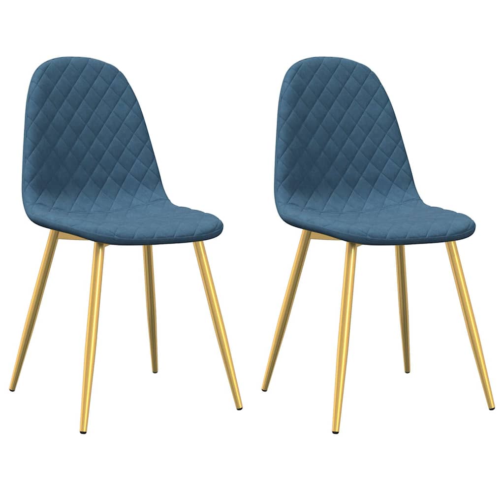 Vidaxl eetkamerstoelen 2 st fluweel blauw