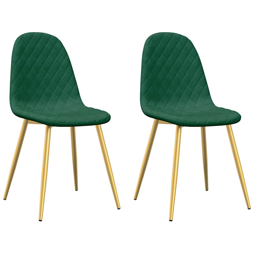 Vidaxl eetkamerstoelen 2 st fluweel donkergroen