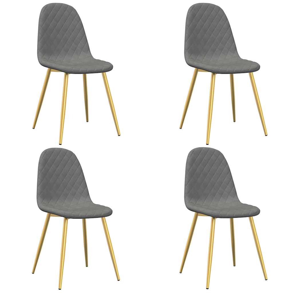 Vidaxl eetkamerstoelen 4 st fluweel lichtgrijs