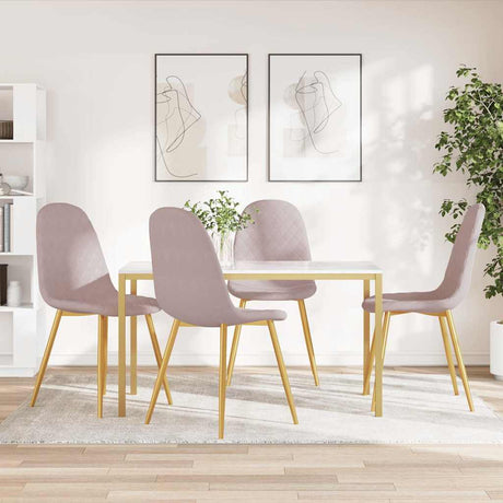 Vidaxl eetkamerstoelen 4 st fluweel roze