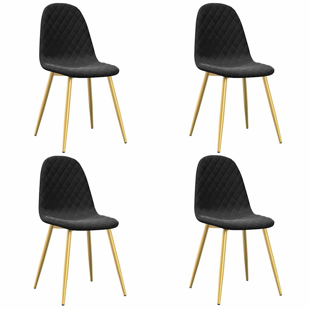 Vidaxl eetkamerstoelen 4 st fluweel zwart