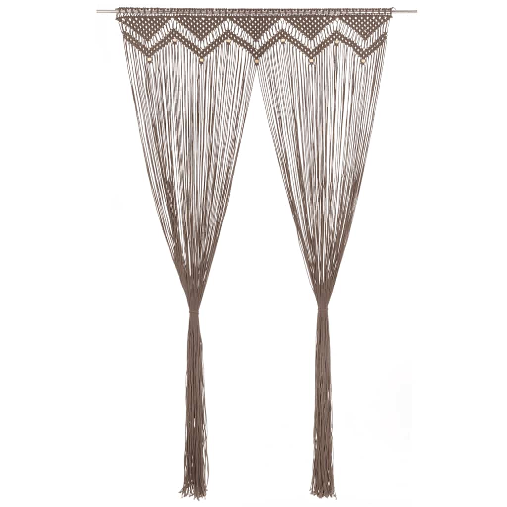 Vidaxl gordijn macramé 140x240 cm katoen taupe
